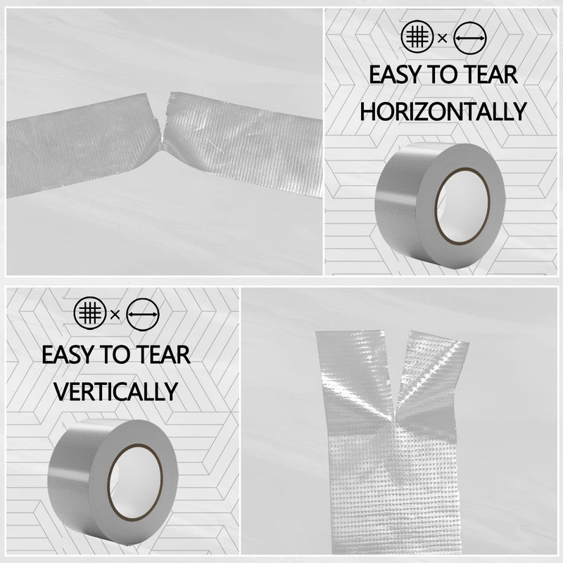 SWRT 9 Mil 2-Pack Silver Heavy Duty Duct Tape Strong Adhesive, 2 in x 30 YD (Total 60YD) Duct Heavy Duty Waterproof All Weather Gray Duct Tape No Residue Sealing & Patching for Indoor&Outdoor Repair - Image 4